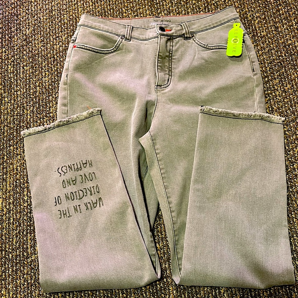 Peace Love World Gray Wash Jeans